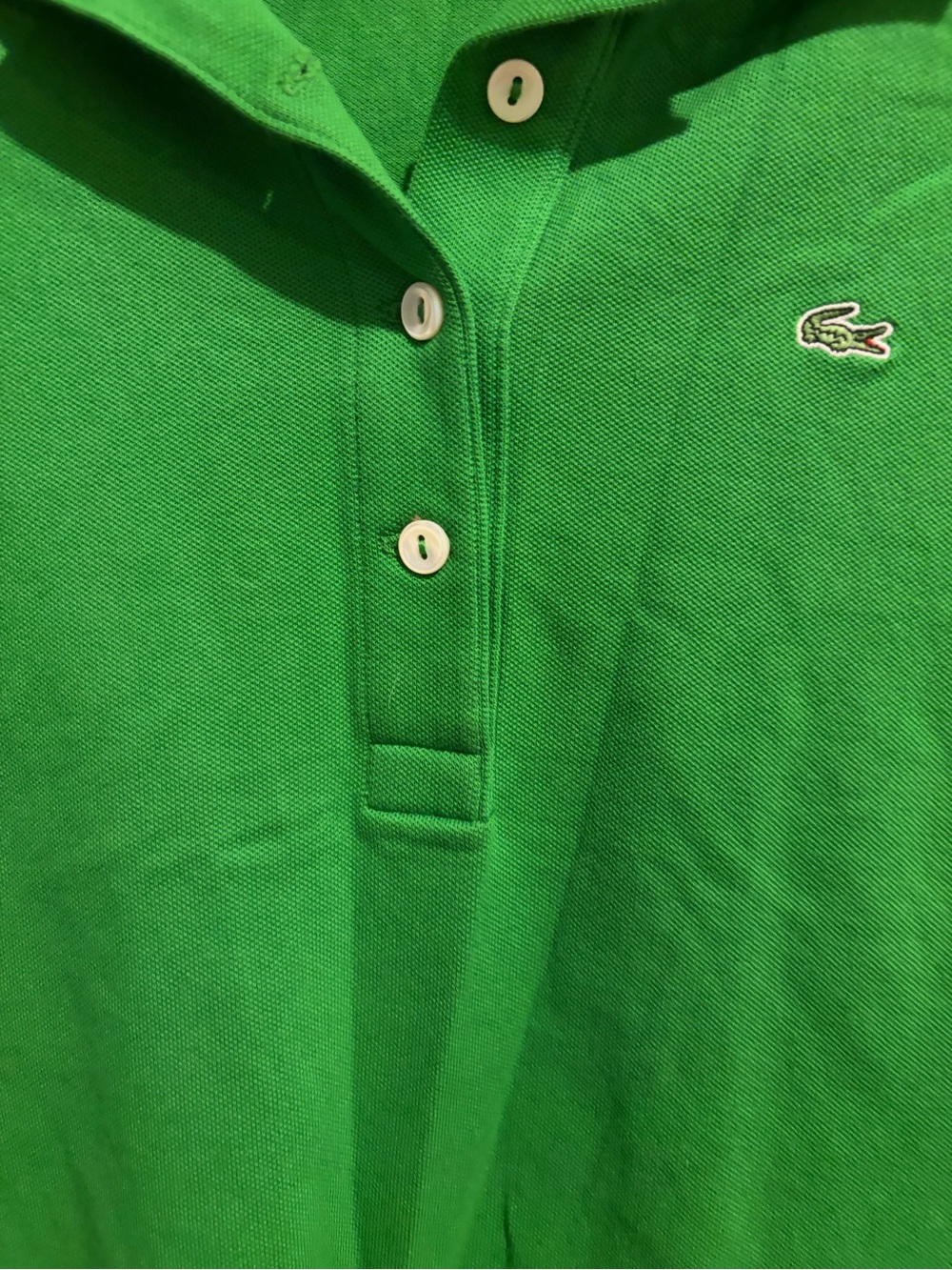 Lacoste Green Piqué Polo with Crocodile Tag
